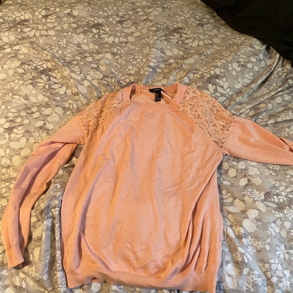 Long sleeve flower pink shirt